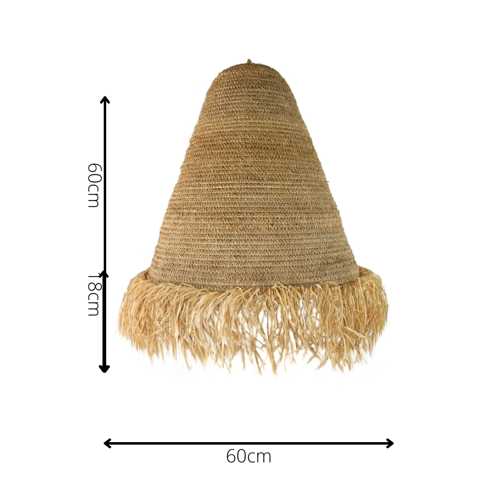 Mahiki Fringed Seagrass Pendant Light Shade Large