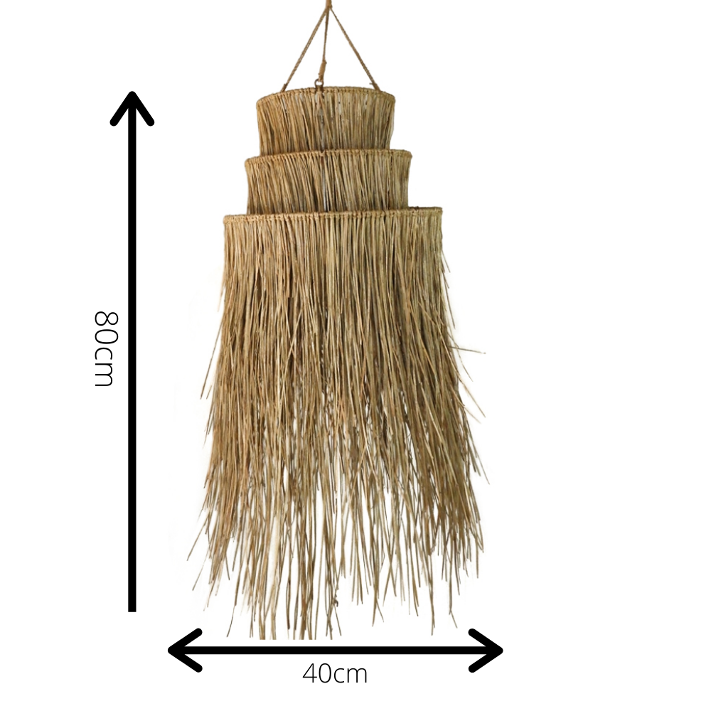 Anisha 3 Tier Alang Alang Pendant Light Shade (Small)