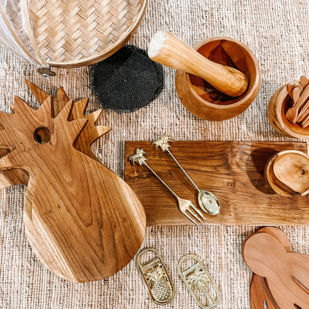Natural Teak Mortar & Pestle 300ml