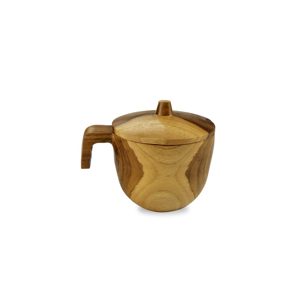 Natural Teak Tea & Coffee Mug With Lid