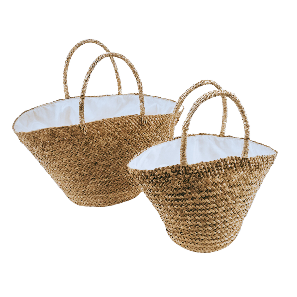 Cosmina Round Oblong Woven Seagrass Shoulder Bag Large