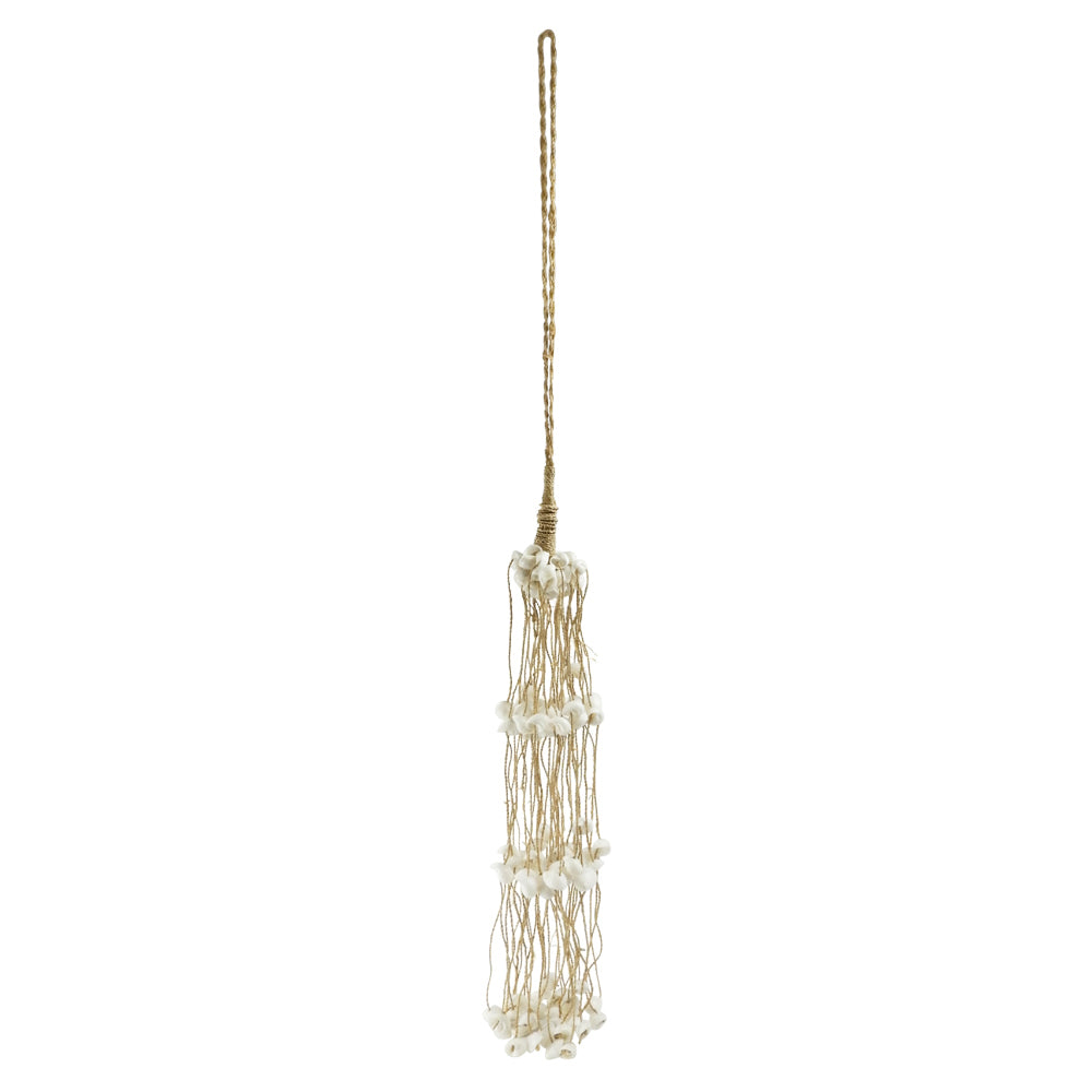 Large Moon Shell Tassel With Jute Twine Macrame