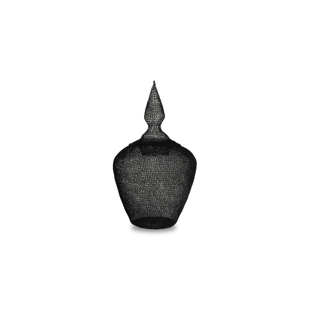 Black Spun Steel Crotchet Mee.ka Pot Small