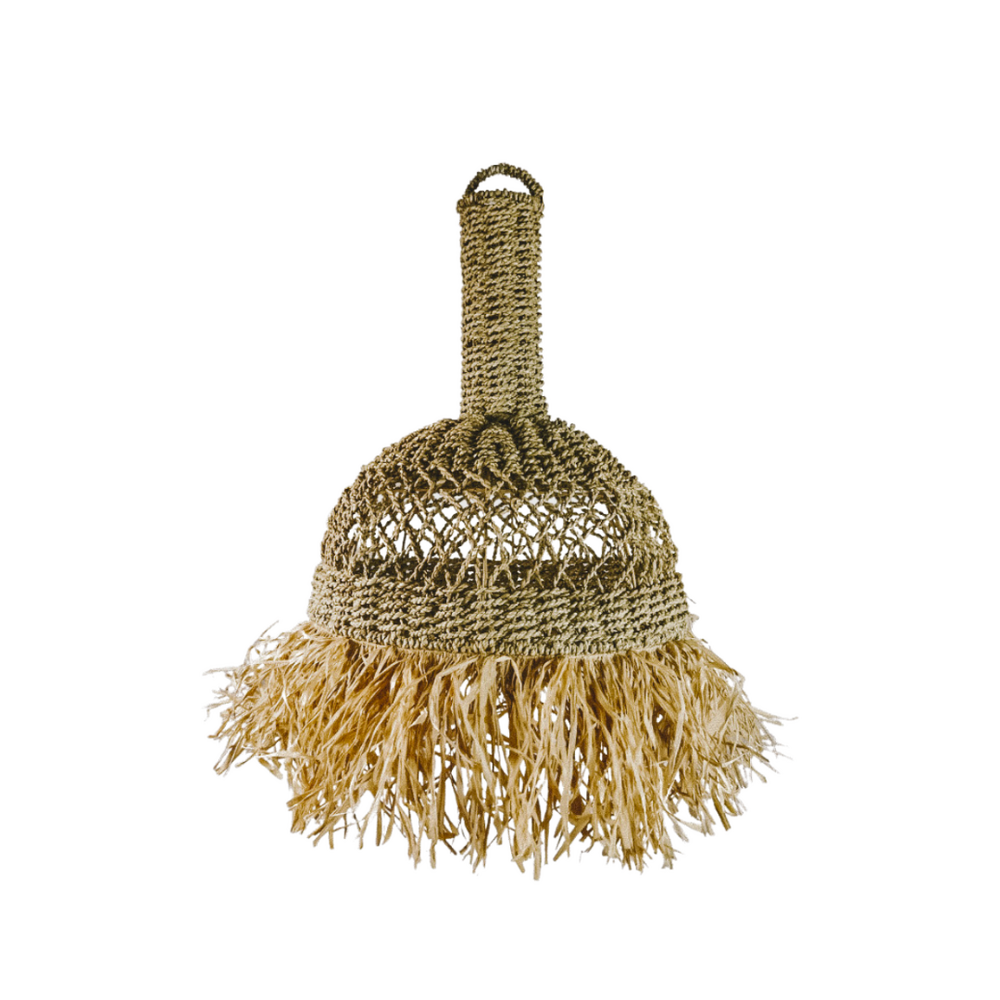 Sade Fringed Seagrass Pendant Light Medium