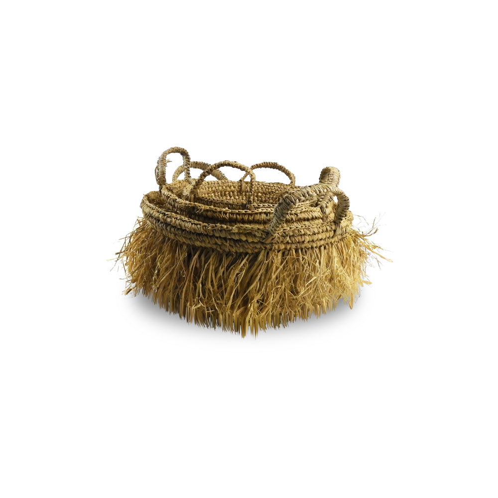Set Of 3 Hula Fringe Baskets