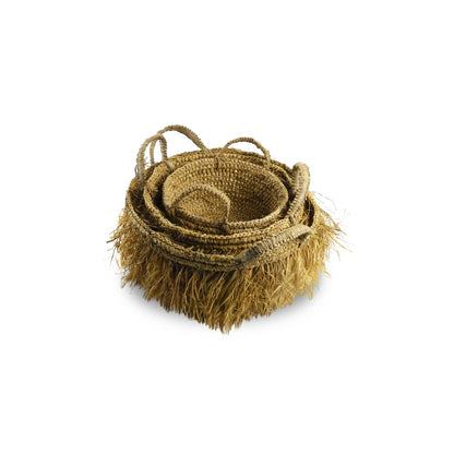 Set Of 3 Hula Fringe Baskets