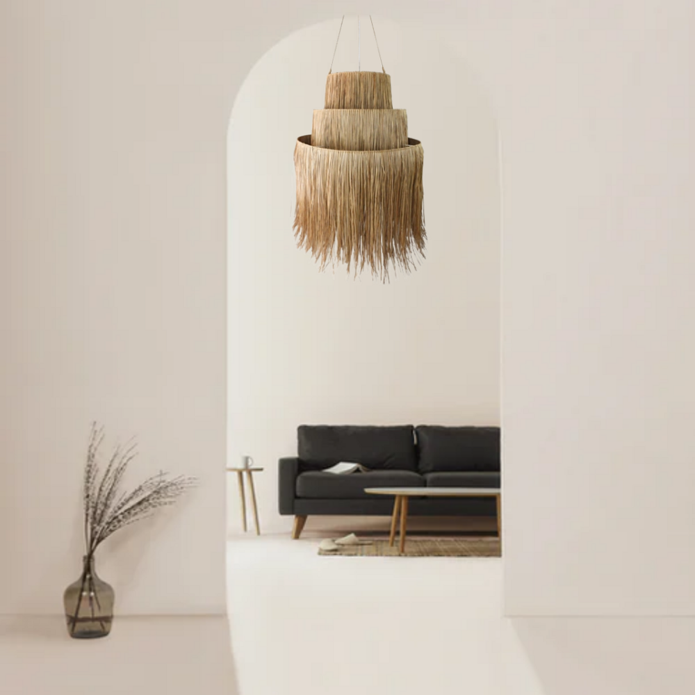 Suhana 3 Tier Alang Alang Pendant Light Shade - Extra Large