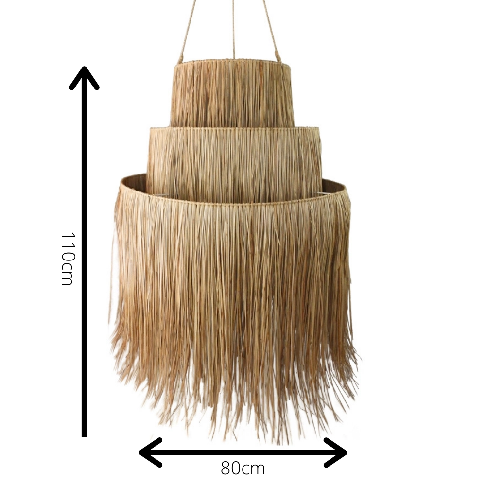 Suhana 3 Tier Alang Alang Pendant Light Shade - Extra Large