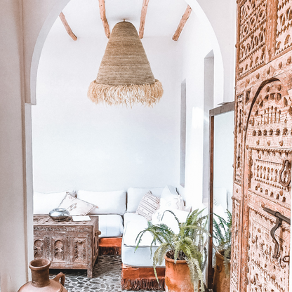 Mahiki Fringed Seagrass Pendant Light Shade Large