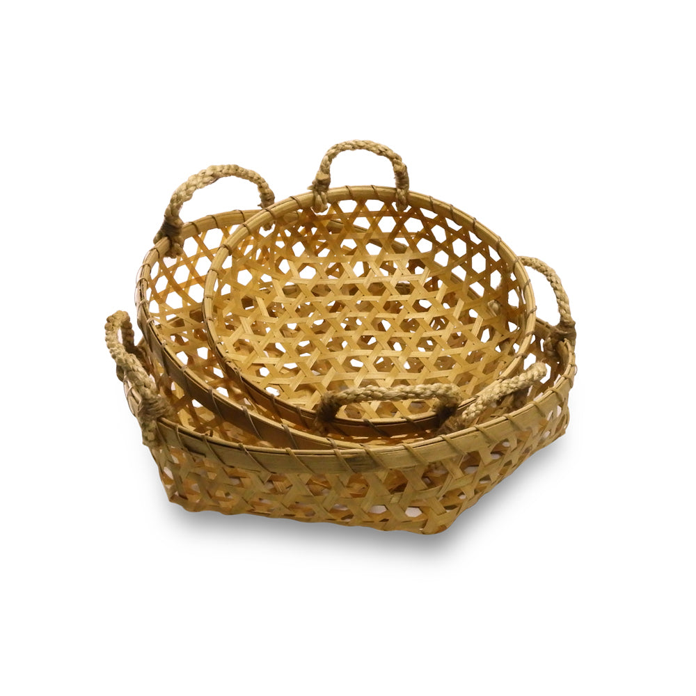 Set Of 3 Bamboo Airlie Baskets