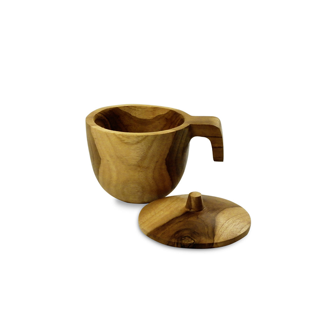 Natural Teak Tea & Coffee Mug With Lid