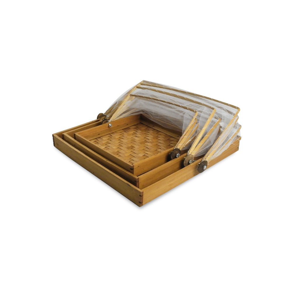 Set of 3 Bamboo Nibble Huts (Square)