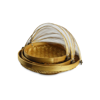 Set of 3 Bamboo Nibble Huts (Round)
