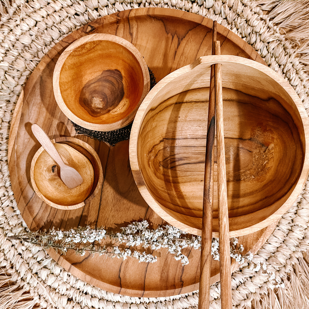 Natural Teak Pinch Bowl