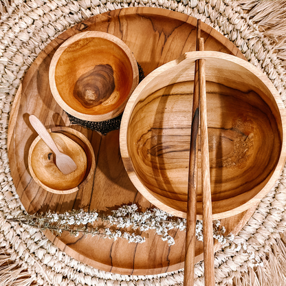 Natural Teak Pinch Bowl
