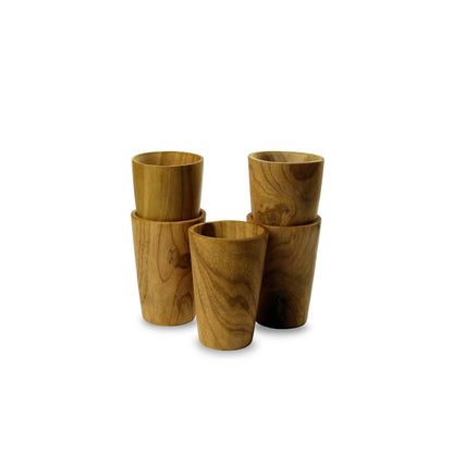 Natural Teak Tall Drinking Cup