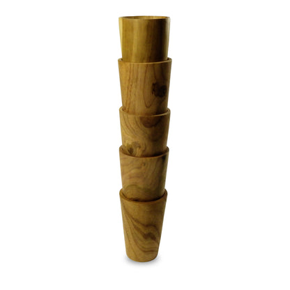 Natural Teak Tall Drinking Cup