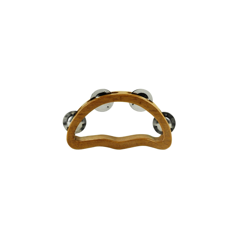 Half Moon Natural Wood Tambourine