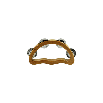 Half Moon Natural Wood Tambourine
