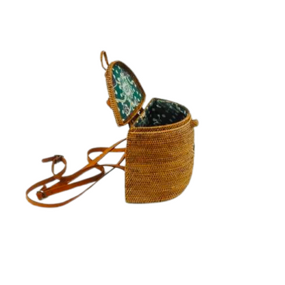 Nora Rattan Woven Backpack