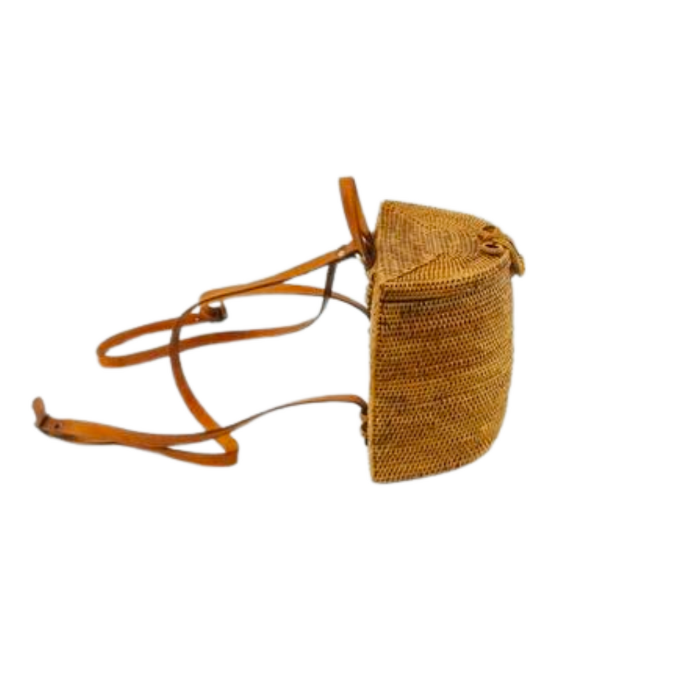 Nora Rattan Woven Backpack