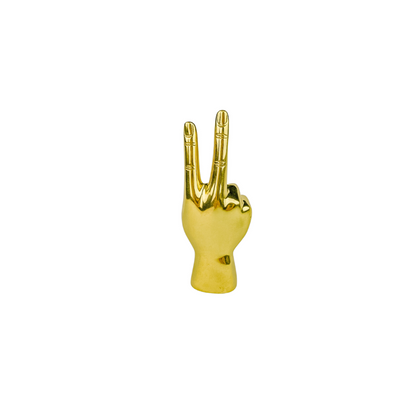 Brass Peace Sign Hand Ornament