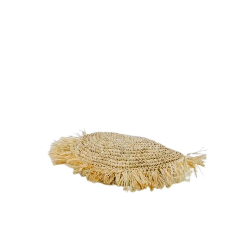 Elodie Raffia Half-Moon Clutch