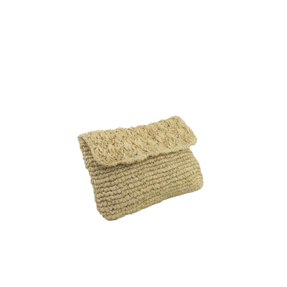 Myka Raffia Woven Floral Clutch