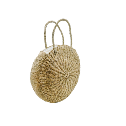 Adelita Round Woven Seagrass Shoulder Bag Large