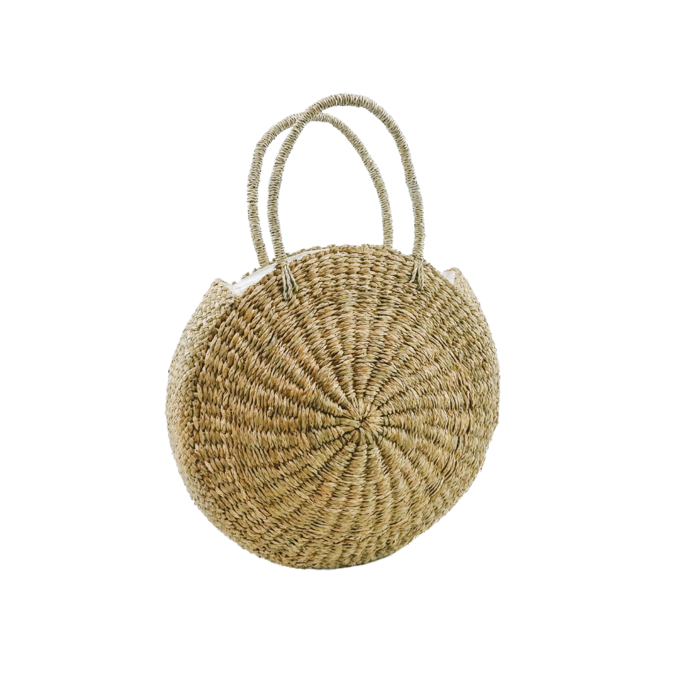 Adelita Round Woven Seagrass Shoulder Bag Large