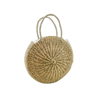 Adelita Round Woven Seagrass Shoulder Bag Large