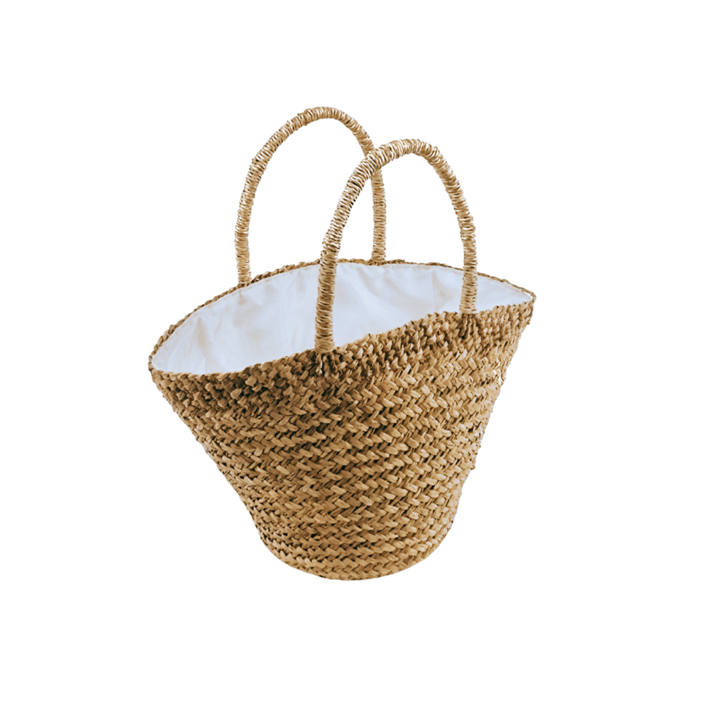 Cosmina Round Oblong Woven Seagrass Shoulder Bag Large