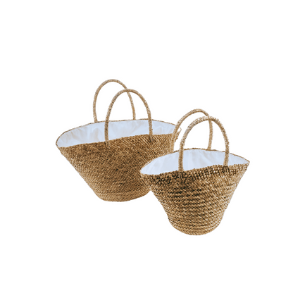 Cosmina Round Oblong Woven Seagrass Shoulder Bag Small