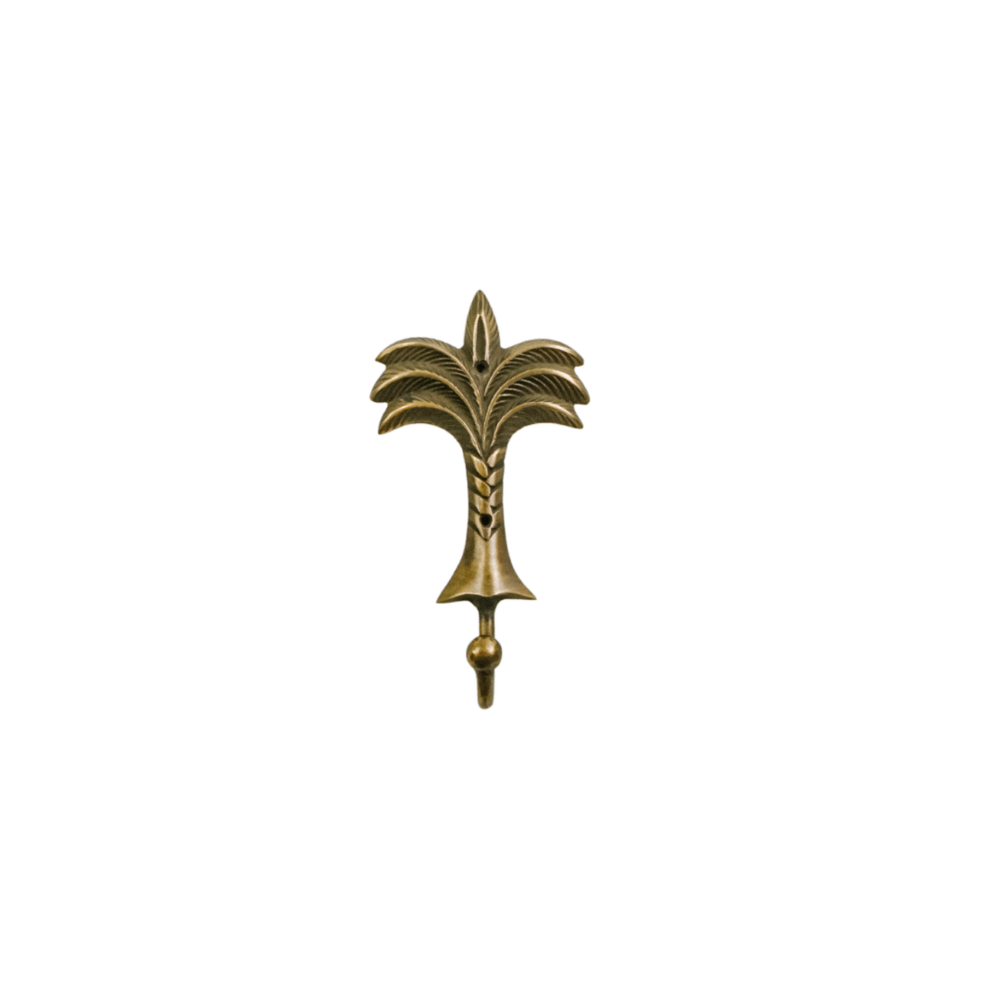 Large Brass Tropical Palm Tree Wall Hook
