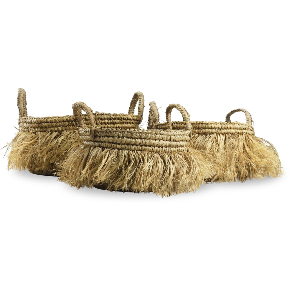 Set Of 3 Hula Fringe Baskets