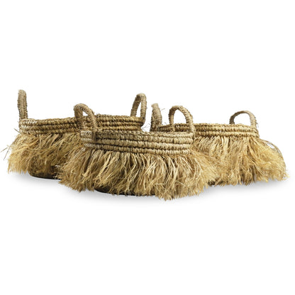 Set Of 3 Hula Fringe Baskets
