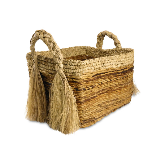 Wild Raffia Noosa Fringed Basket Large