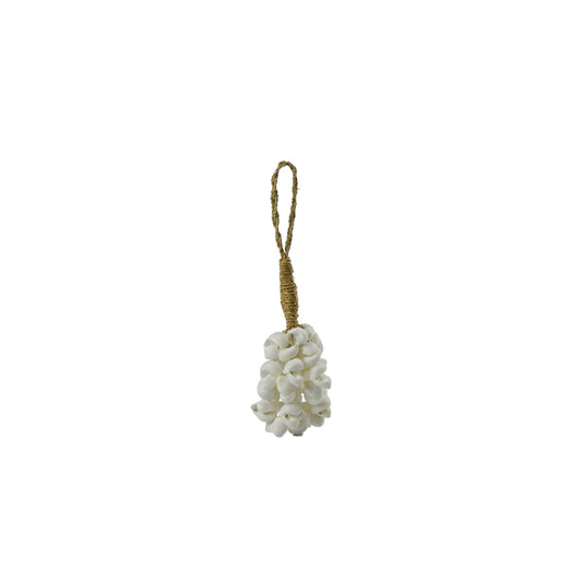Small Cluster Moon Shell Tassel With Jute Twine Macrame