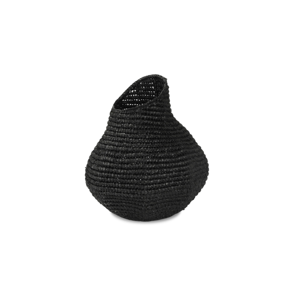 Black Mission Woven Planter Pot