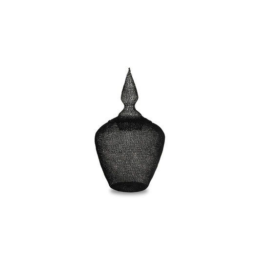 Black Spun Steel Crotchet Mee.ka Pot Small