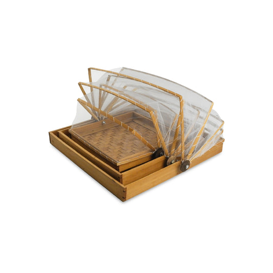 Set of 3 Bamboo Nibble Huts (Square)
