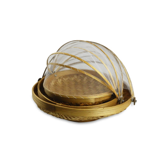Set of 3 Bamboo Nibble Huts (Round)
