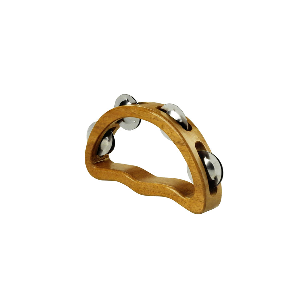 Half Moon Natural Wood Tambourine