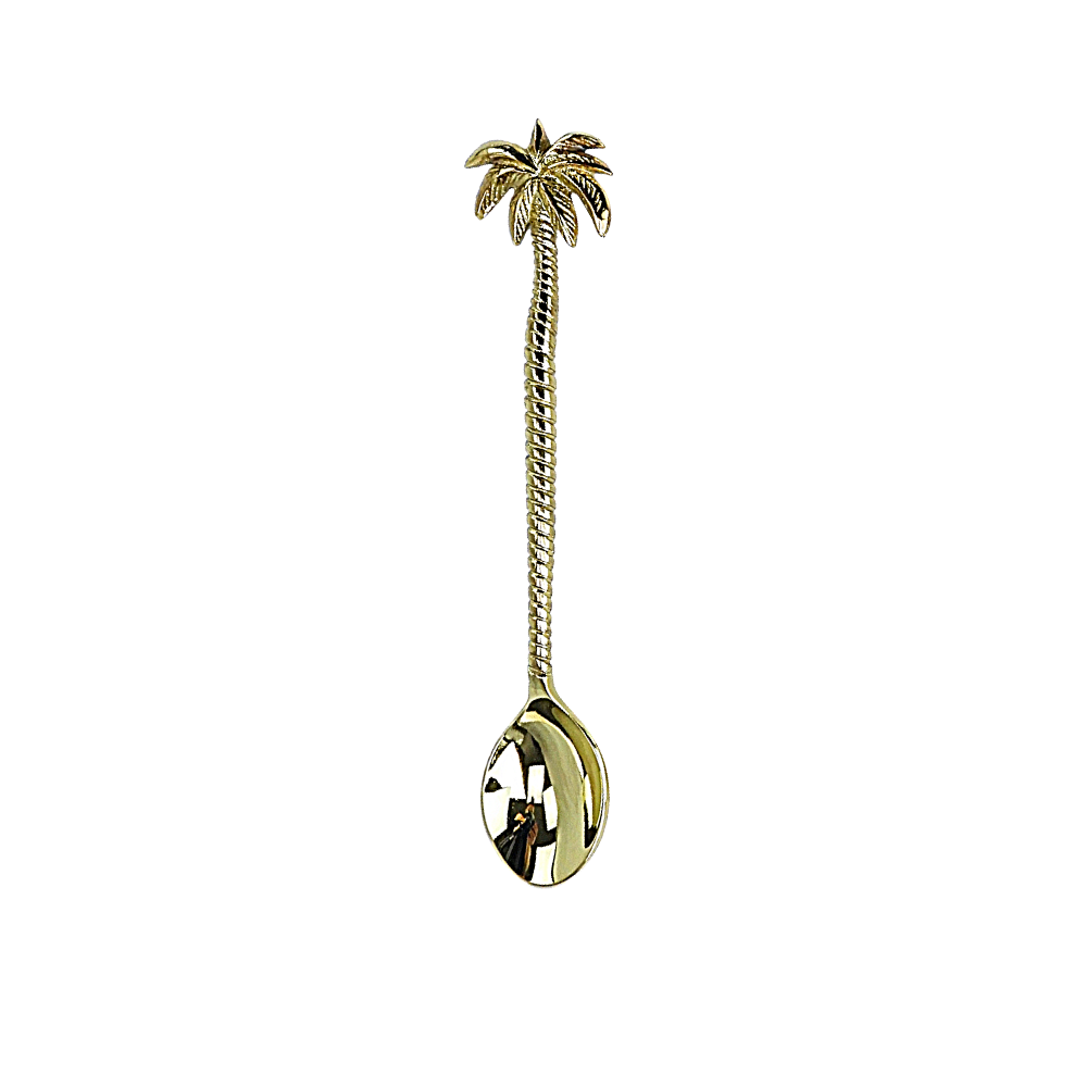 Tropical Brass Palm Tree Sundae Spoon