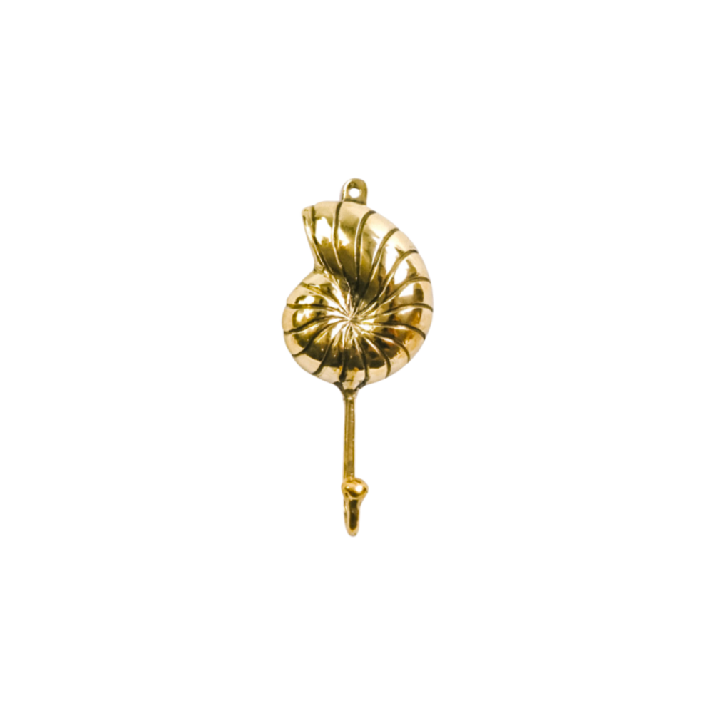 Brass Spiral Conch Shell Wall Hook