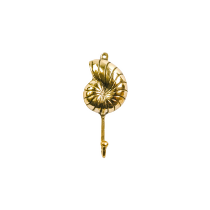 Brass Spiral Conch Shell Wall Hook