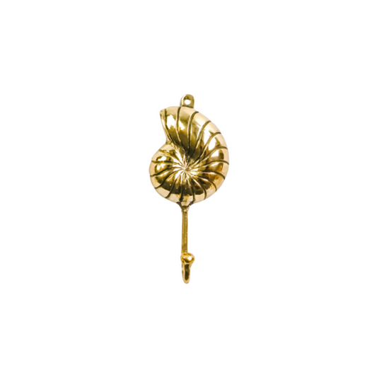 Brass Spiral Conch Shell Wall Hook