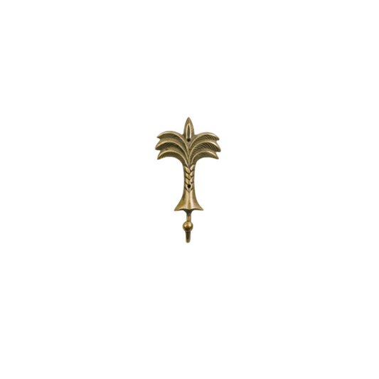 Medium Brass Tropical Palm Tree Wall Hook