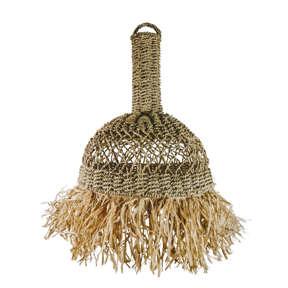 Sade Fringed Seagrass Pendant Light Small