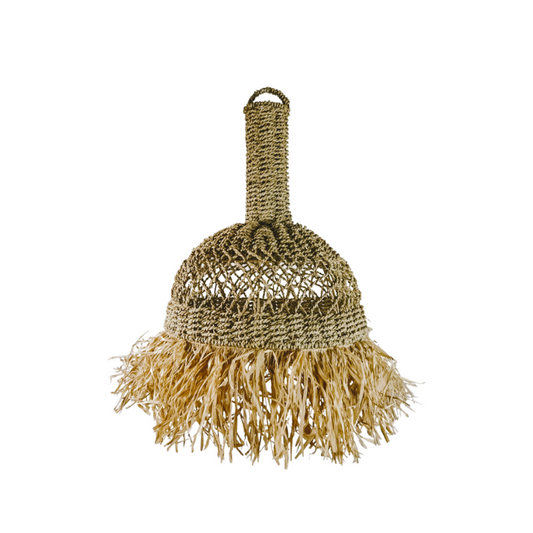 Sade Fringed Seagrass Pendant Light Medium